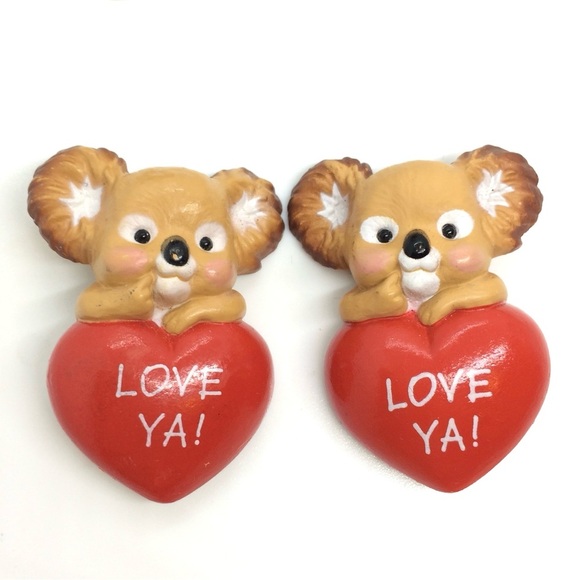 3/$30 VINTAGE CLAY HEART EARRINGS SILVER BEAR BROOCH PIN HALLMARK LOT VALENTINE - Picture 11 of 15